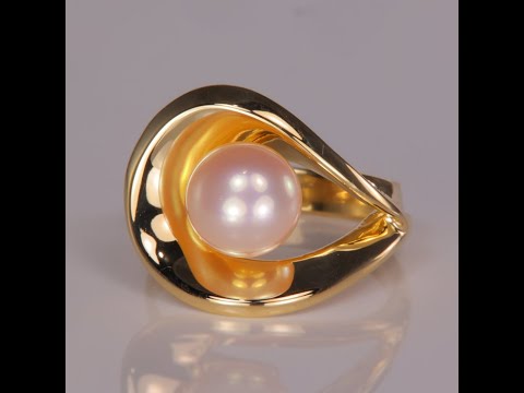 14K Yellow Gold Pearl Cocktail Ring