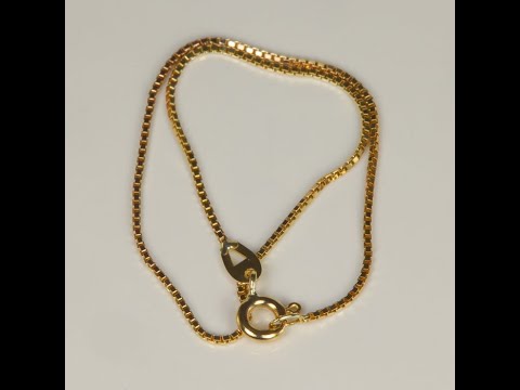 14K Yellow Gold Box Link Bracelet 7"