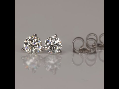 14K White Gold Diamond Stud Earrings .54 Carats