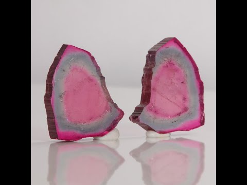 Pair of Red/Blue Green Tourmaline Slices 23.40 Carats