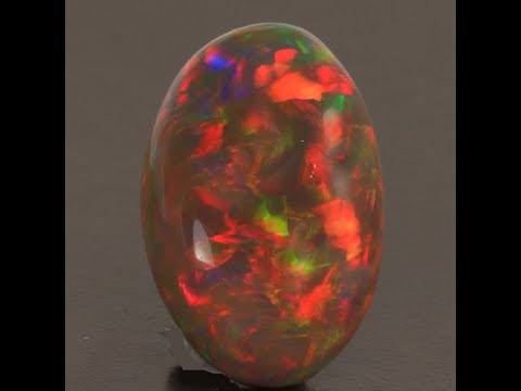 Oval Cabochon Cut Black Opal 11.53 Carats