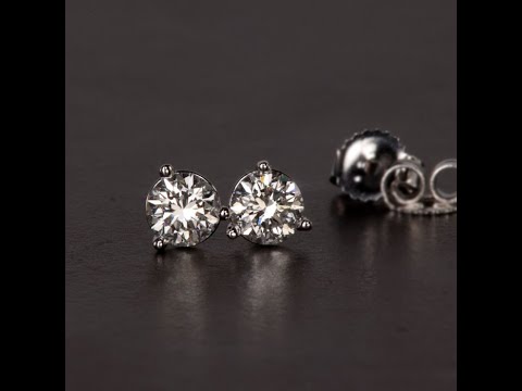 14K White Gold Diamond Stud Earrings .50 Carats