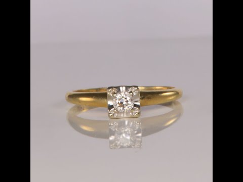 14K Yellow and White Gold Diamond Ring .20 Carats