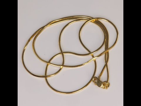 14K Yellow Gold Squared Snake Chain 18"