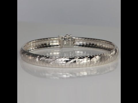 14K White Gold Omega Bracelet 7"
