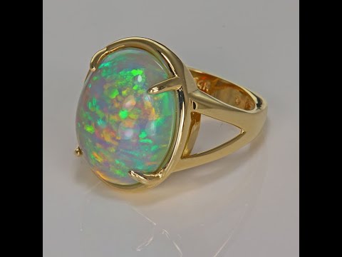 14K Yellow Gold Welo Opal Ring 14.56 Carats