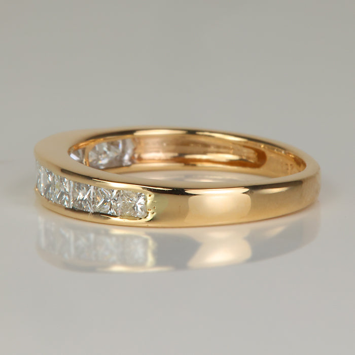 diamond band in yellow gold