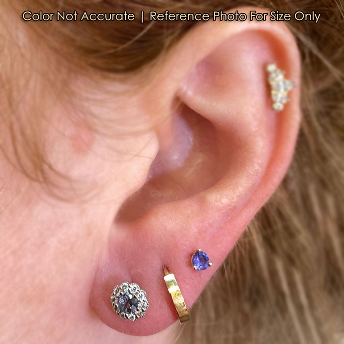 size of alexandrite earrings on ear