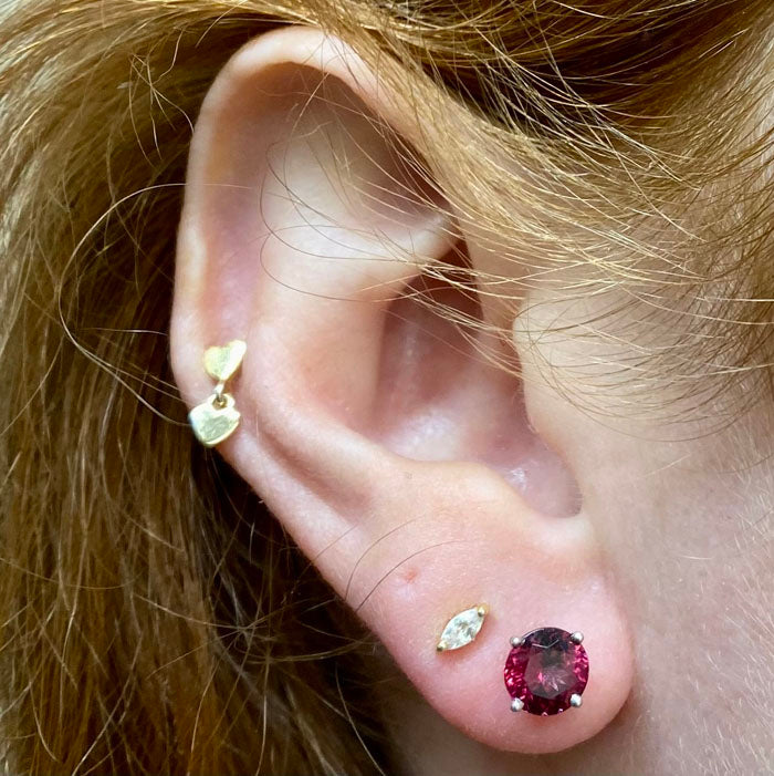 rhodolite garnet earrings white gold