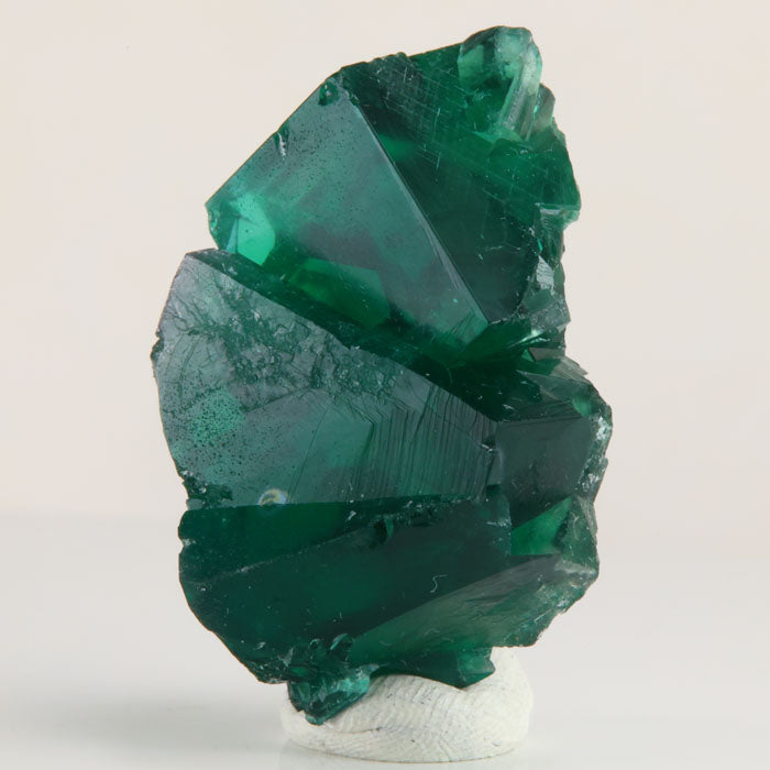 green color raw fluorite stacked crystal