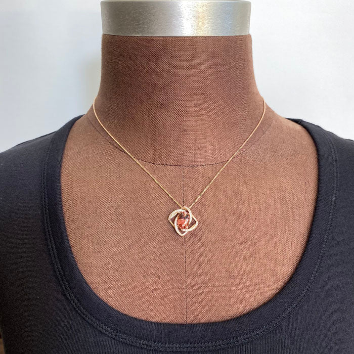 rose gold and tourmaline diamonds pendant