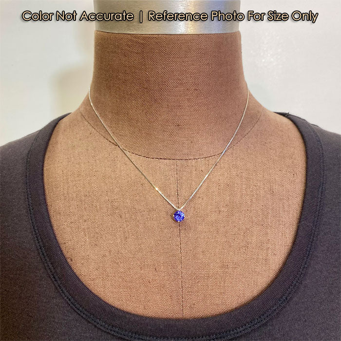 white gold tanzanite necklace size reference