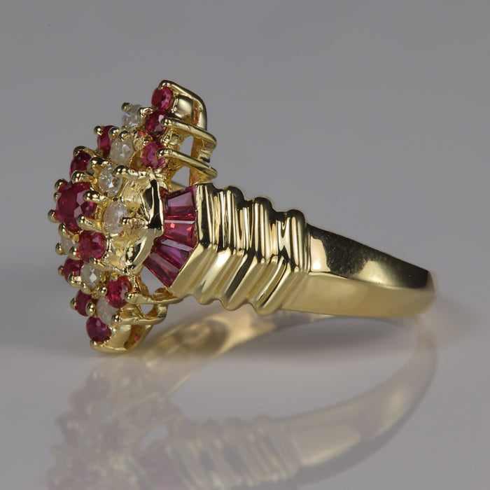 estate ring diamond and ruby