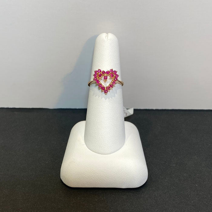 ruby heart ring 14k yellow gold