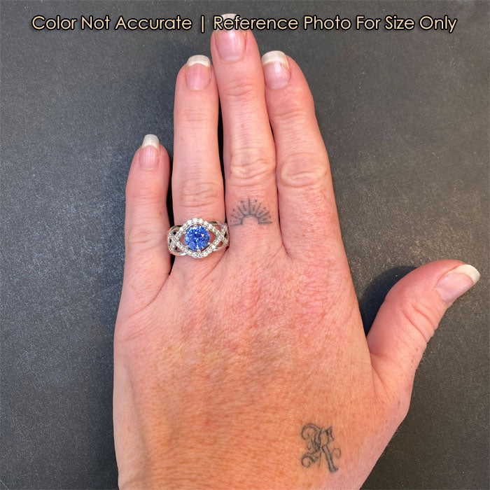 sapphire and diamond ring in white gold