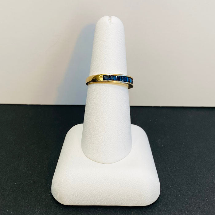 yellow gold sapphire band ring
