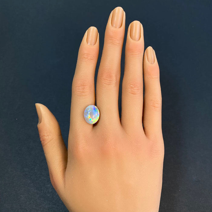 oval cabochon opal semi black