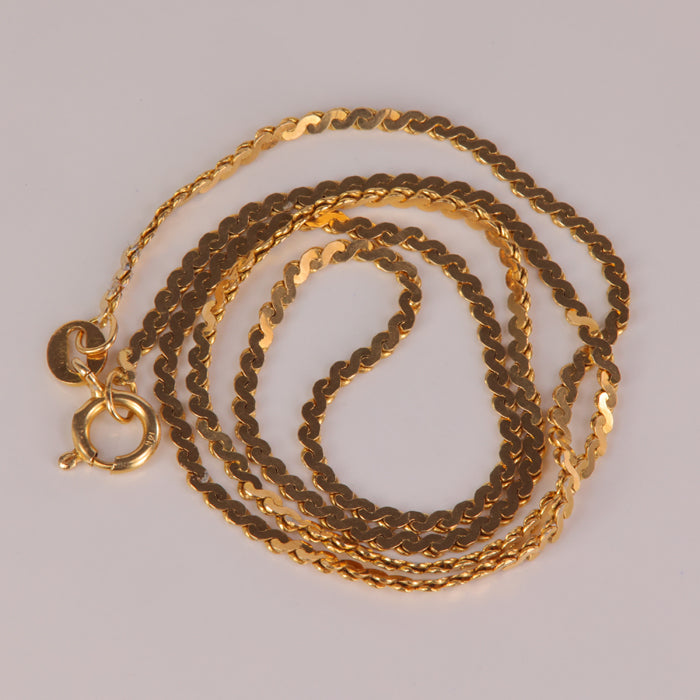 yelllow gold estate chain serpentine link