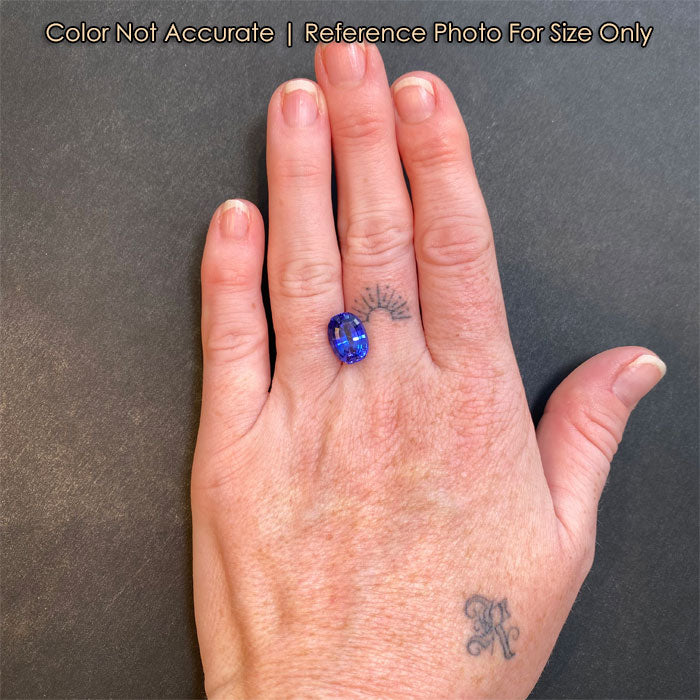 blue color tanzanite gem size