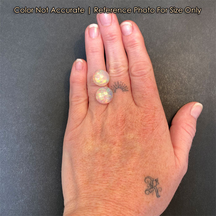 round cabochon opal pair size