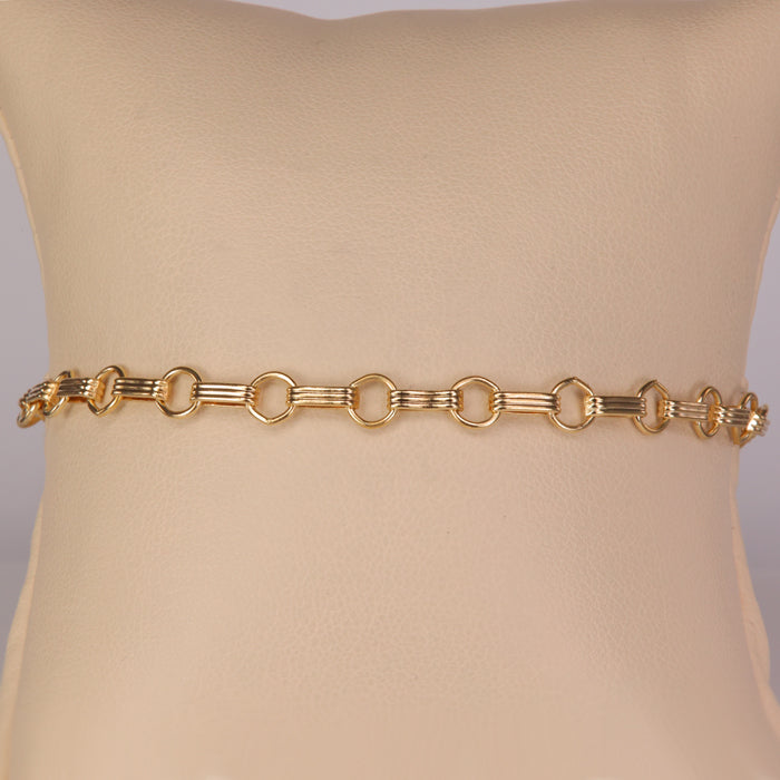 yellow gold spring and ring style bracelet
