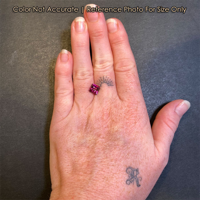 red violet square brilliant garnet size