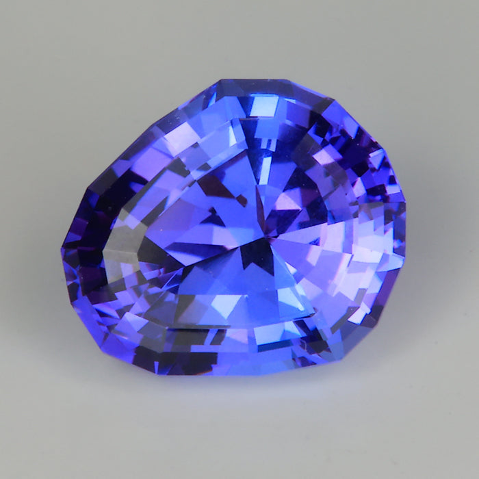 blue violet tanzanite gemstone step shield cut