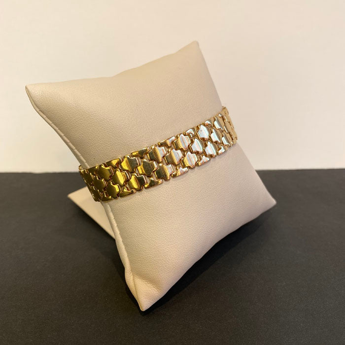 14k yellow gold swiss cross link bracelet