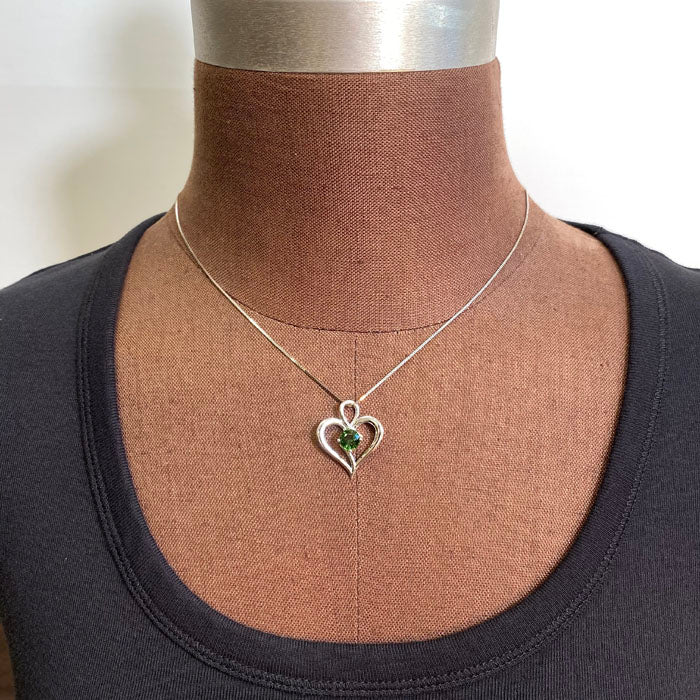tourmaline pendant white gold heart