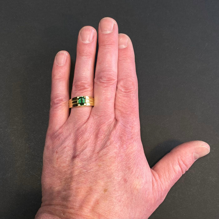 chrome tourmaline ring yellow gold