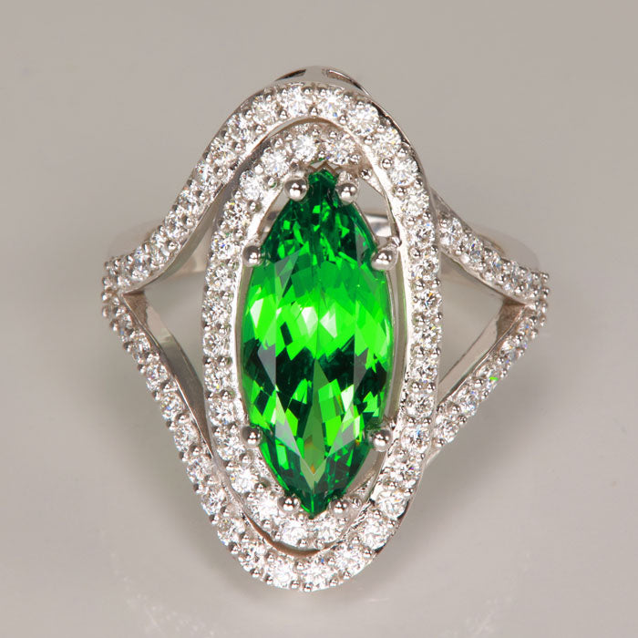 tsavorite garnet and diamond ring