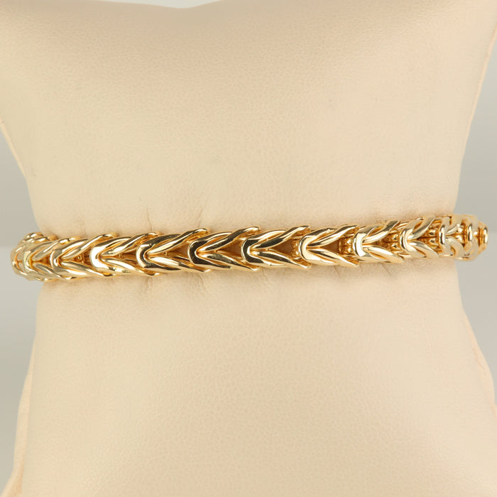 yellow gold wheat link estate bracelet