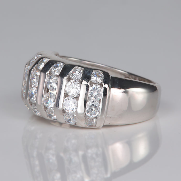 estate white gold and cubic zirconia statement ring