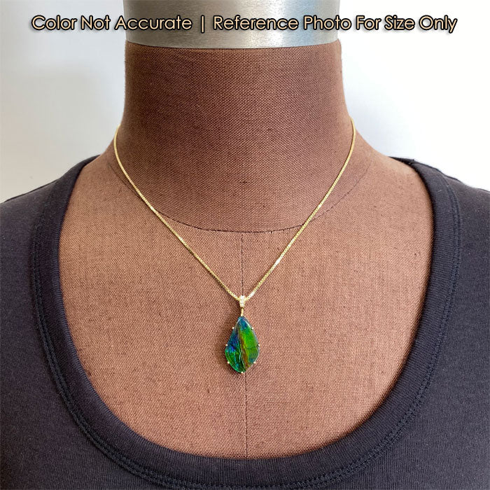 ammolite gem pendant with diamonds size