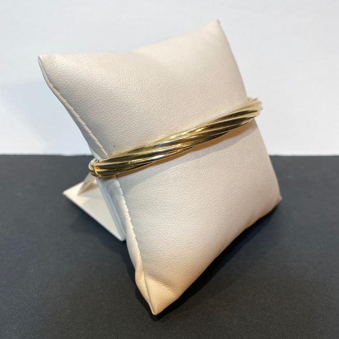 spiral twist bangle bracelet yellow gold