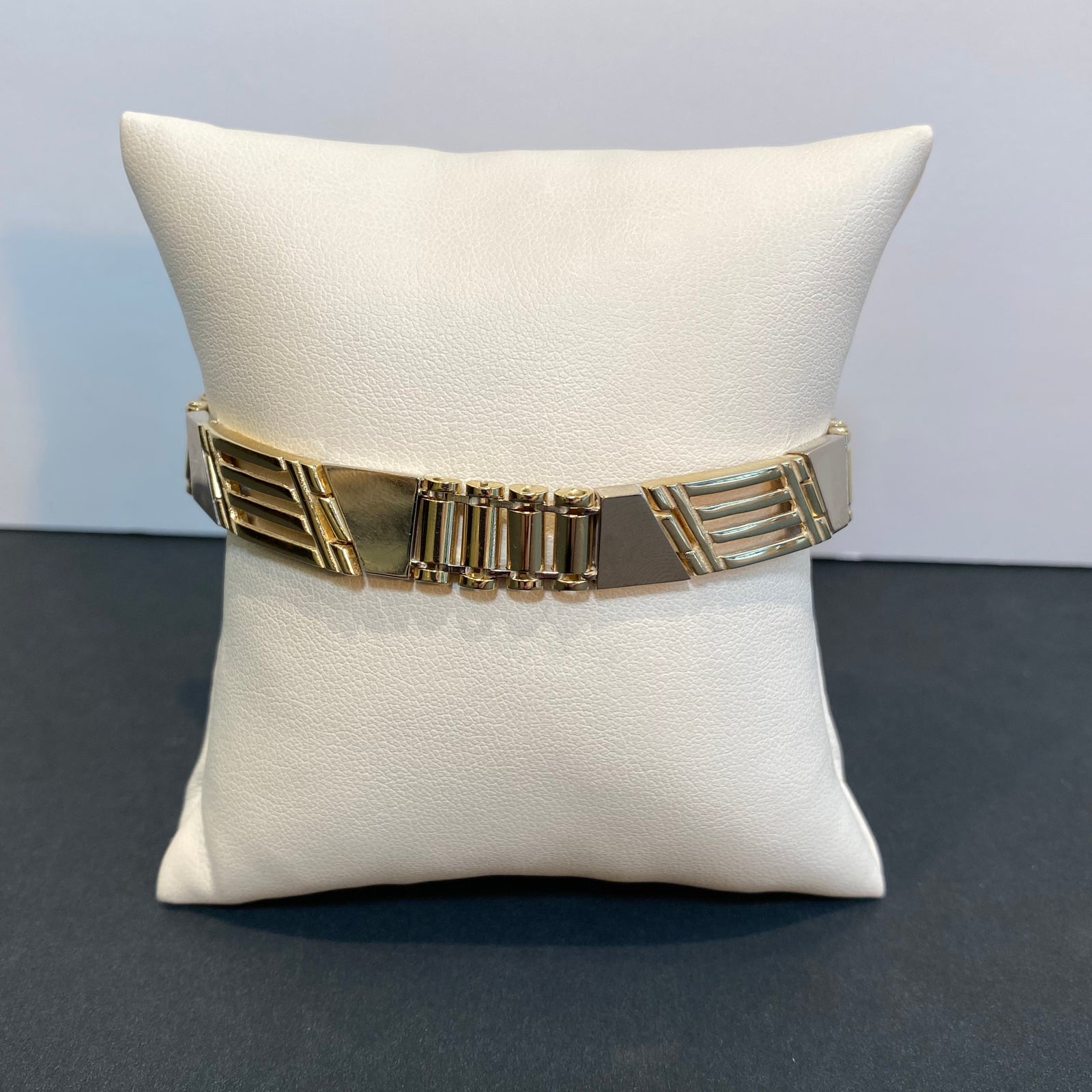 two tone white and yellow gold bracelet