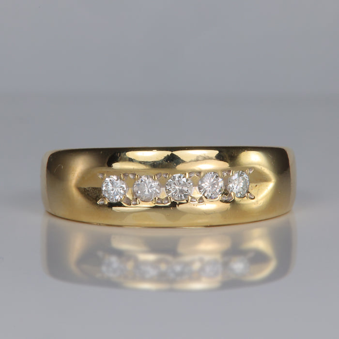 estate yellow gold diamond band