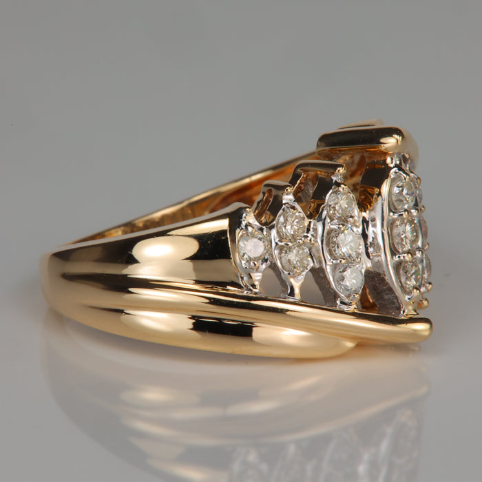 yellow gold and diamond estate ring