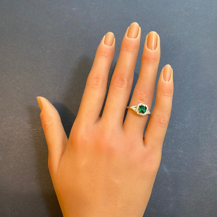 chrome tourmaline and diamond ring yellow gold