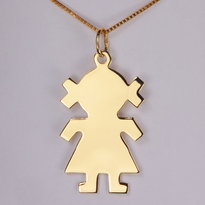 gold estate pendant girl silhouette