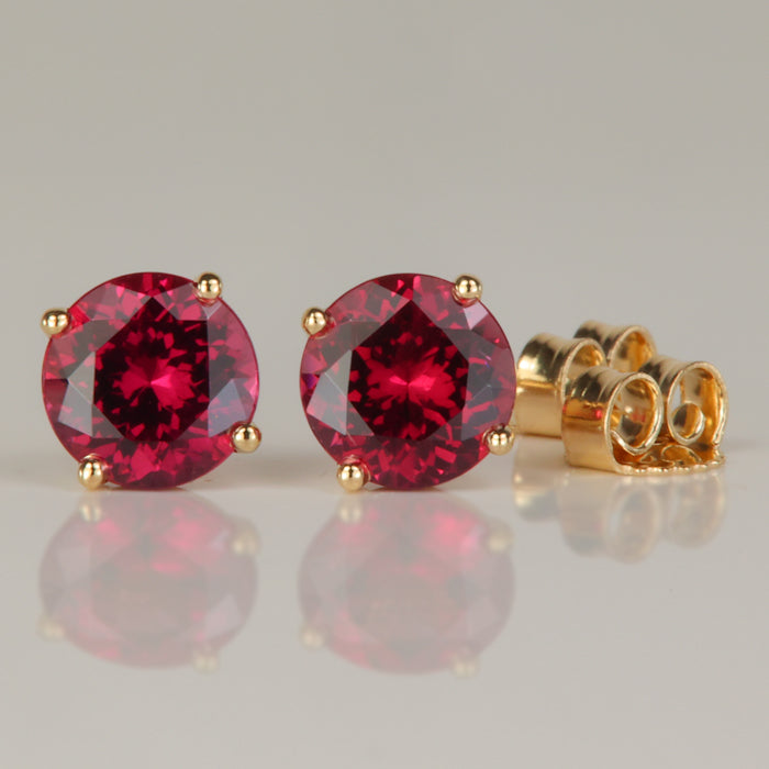 violet red yellow gold garnet earrings