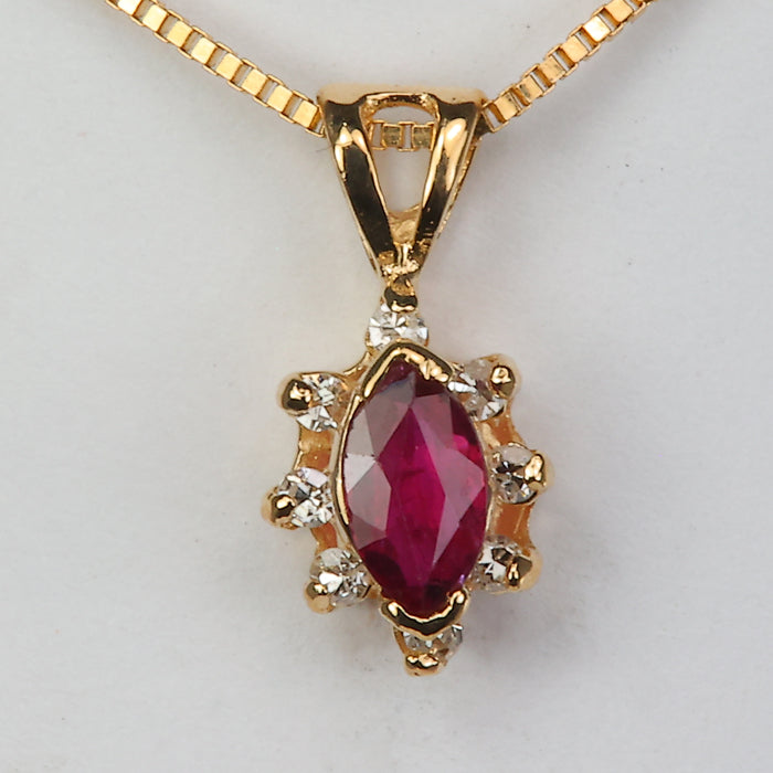 ruby and diamond estate pendant