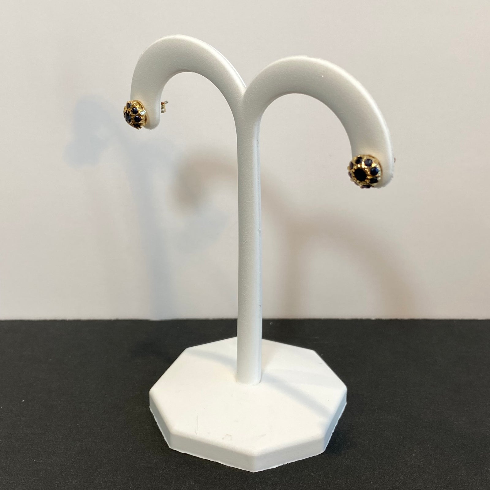 yellow gold and sapphire stud earrings