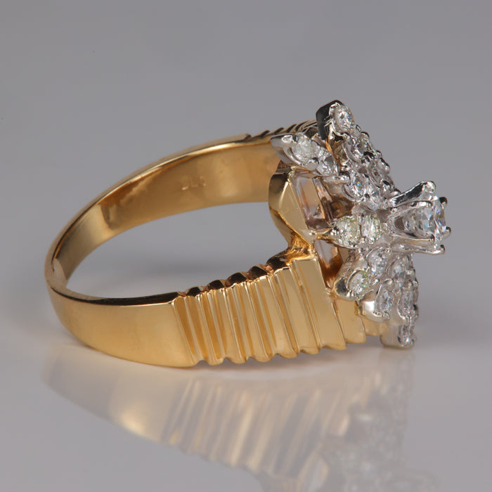 estate ring with diamonds in yellow gold