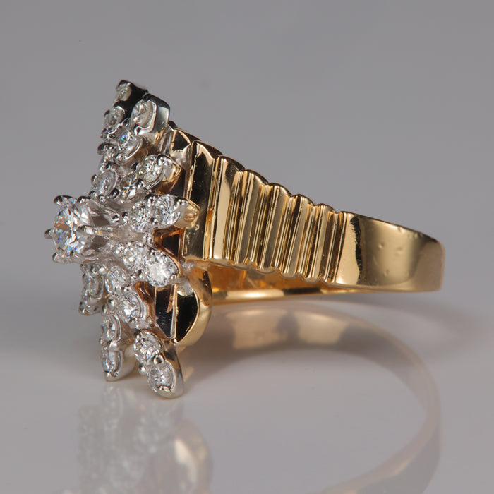 diamond and yellow gold ring