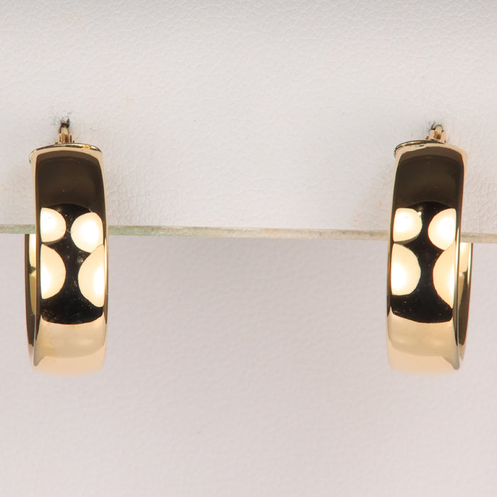 estate yellow gold hoop earrings