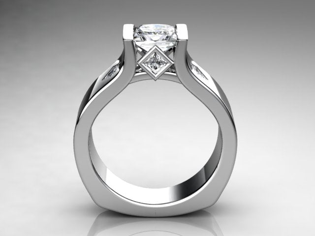 Channel Set Princess Diamond Engagement Ring