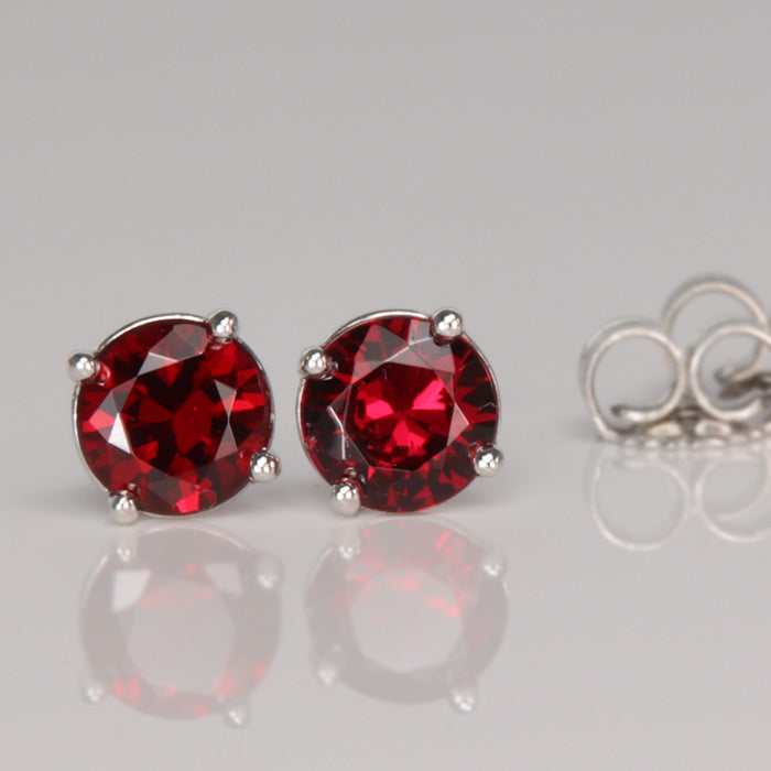 Chrome Pyrope Garnet Stud Earrings