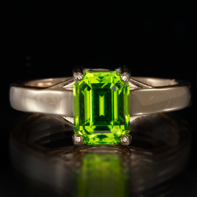 Peridot Ring in Rose Gold