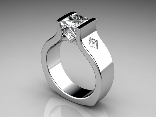 Channel Set Princess Diamond Engagement Ring